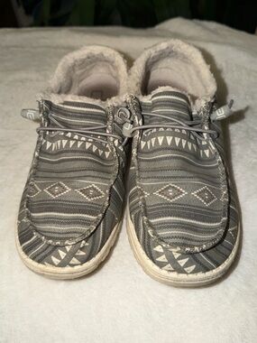 Gray Aztec Pattern HEYDUDE Shoes